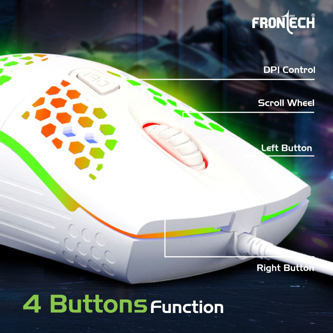 Frontech Nova Knight Wired Gaming Set: Rainbow LED, 104 Keys, 1600 DPI (KB-0045) Frontech Nova Knight Wired Gaming Set: Rainbow LED, 104 Keys, 1600 DPI (KB-0045)